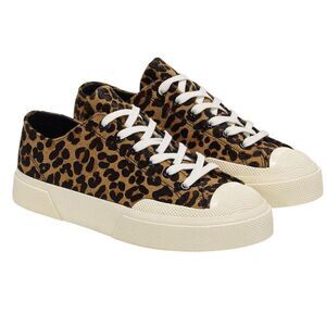 Superga Womens/Ladies 2750 Leopard Print Leather Sneakers / Brown/Black